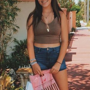 Brown forever 21 cropped tank